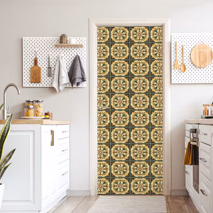 Ornament - Patroon - Groen deurposter klein 289 -sfeer5