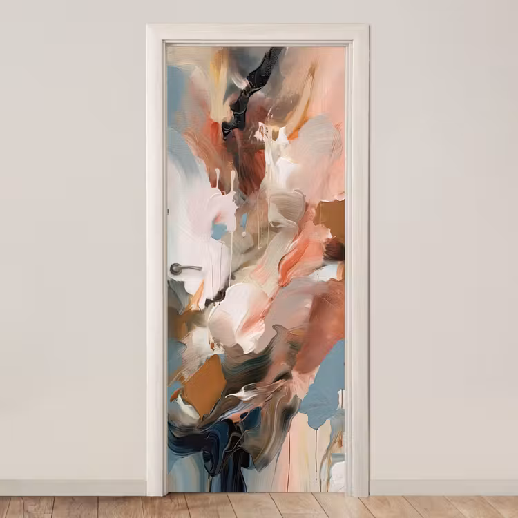 Verf - Kleuren - Abstract - Kunst deurposter klein -3d_beige