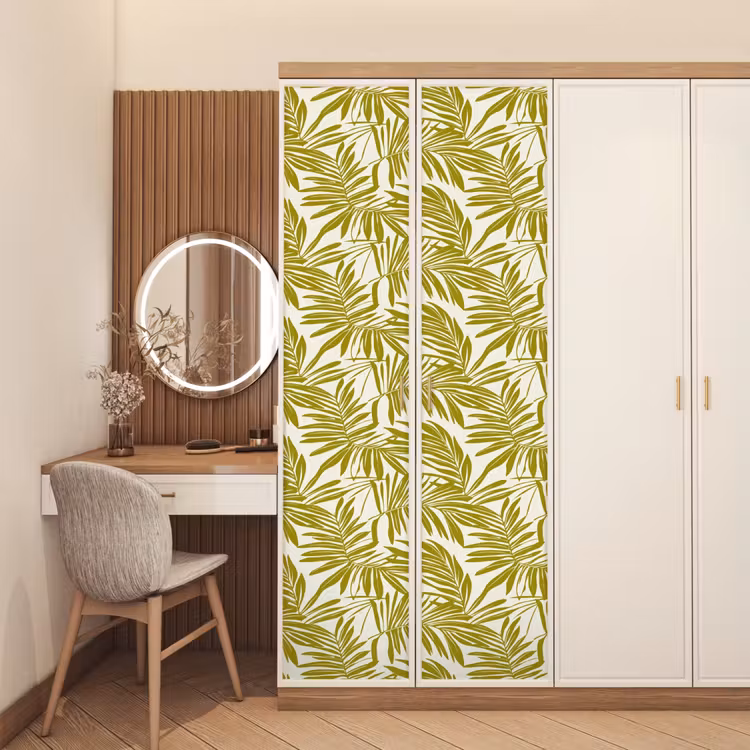 Palmblad - Patroon - Groen deurposter klein 289 -sfeer3