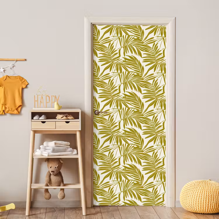 Palmblad - Patroon - Groen deurposter klein 289 -sfeer4