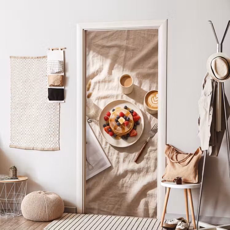 Pannenkoeken - Bessen - Ontbijt - Modern - Beige deurposter klein -sfeer6