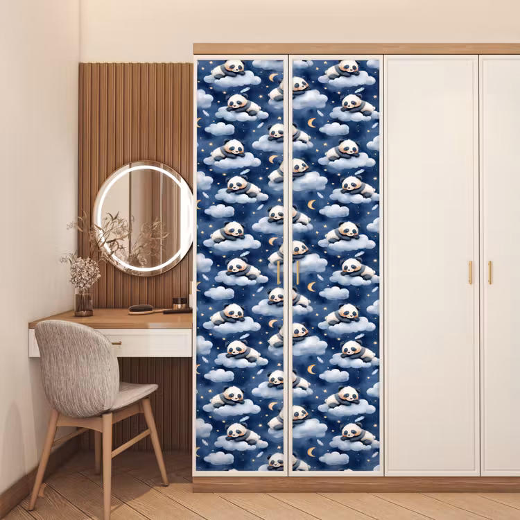 Panda's - Slapen - Blauw deurposter klein 289 -sfeer3