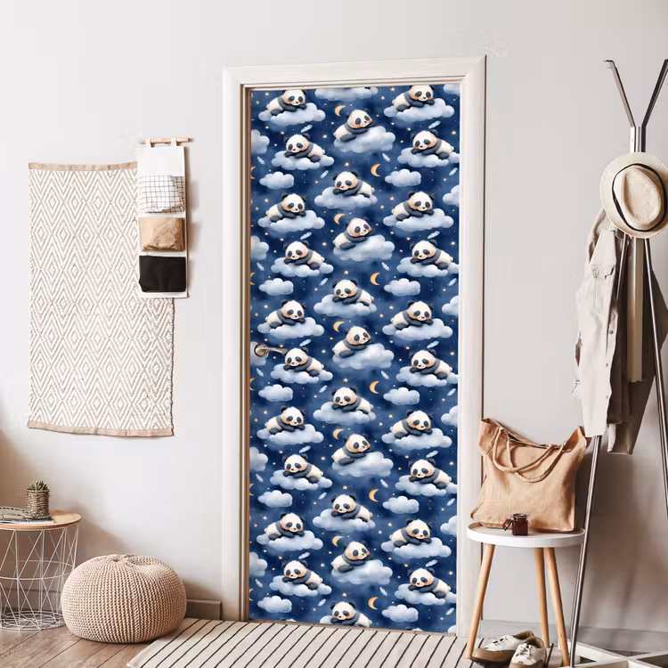 Panda's - Slapen - Blauw deurposter klein 289 -sfeer6