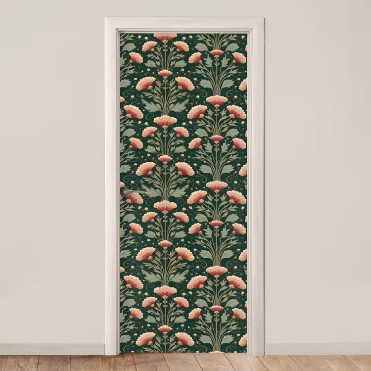 Patroon - Botanisch - Kleurrijk deurposter klein 289 -3d_beige