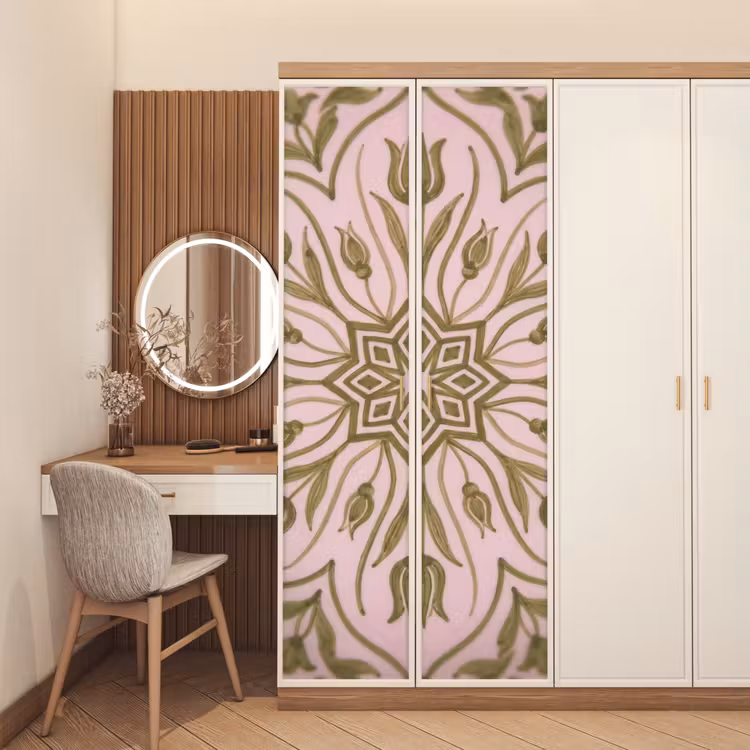 Patroon - Mandala - Decoratie - Abstract - Groen deurposter klein -sfeer3