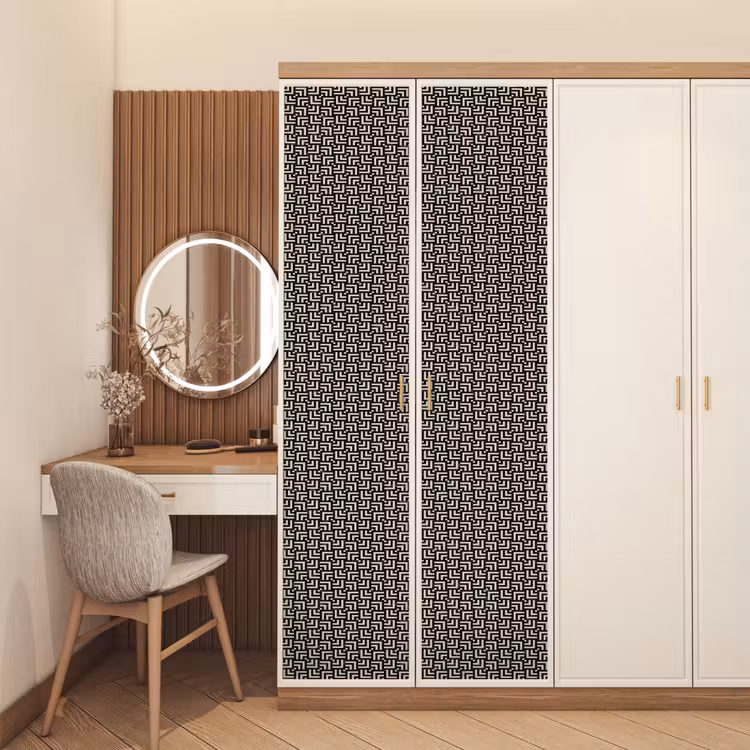 Patroon - Marmer - Zwart deurposter klein 289 -sfeer3