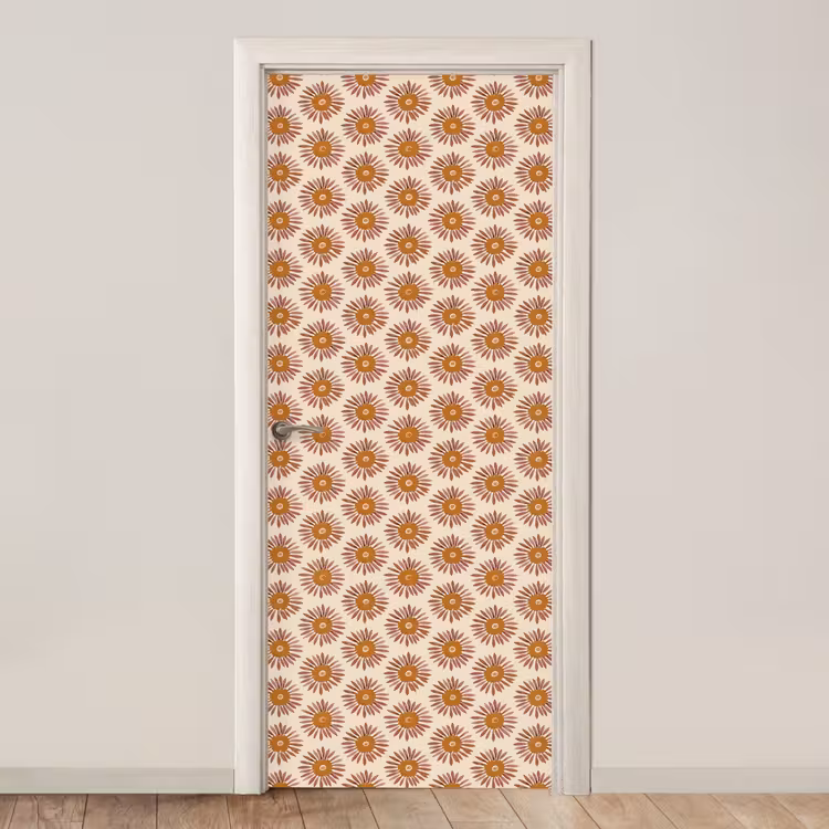 Patroon - Retro - Bruin deurposter klein 289 -3d_beige