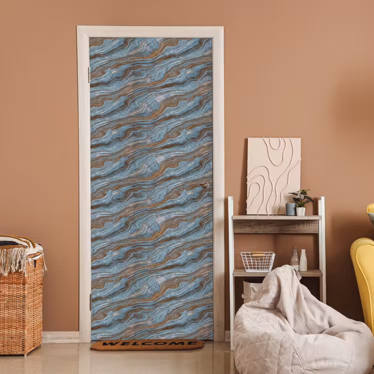 Patroon - Steen - Blauw deurposter klein 289 -sfeer1