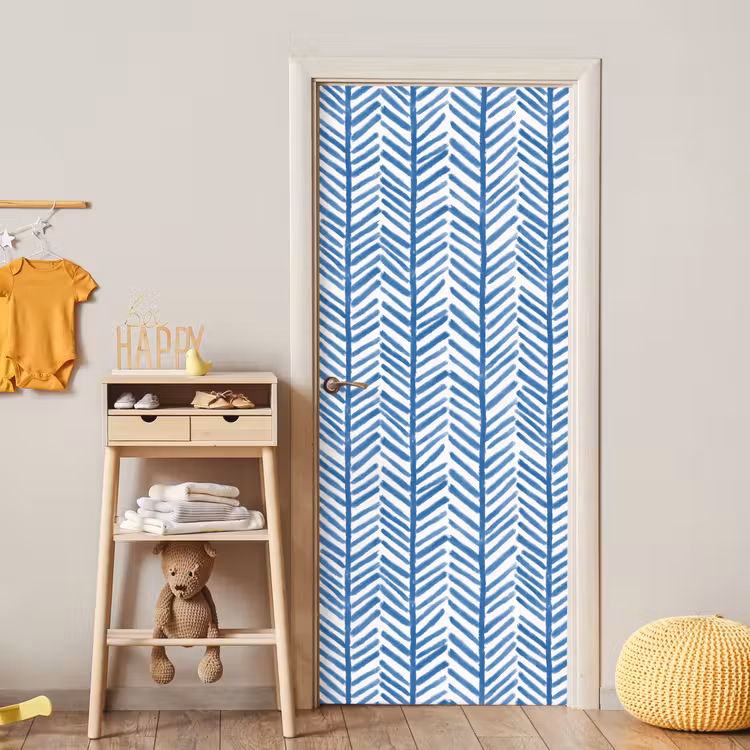 Patroon - Streep - Blauw deurposter klein 289 -sfeer4
