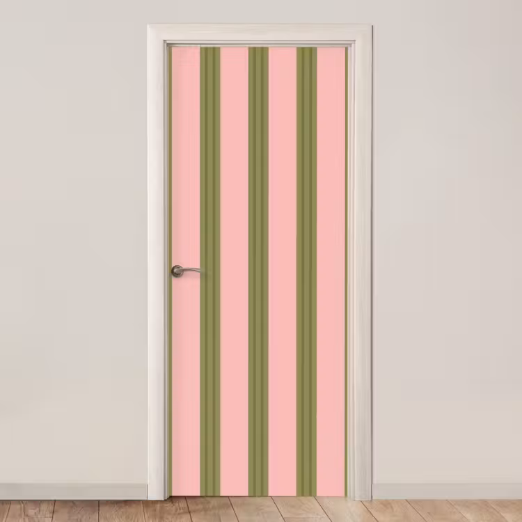 Patroon - Strepen - Abstract - Roze - Groen deurposter klein -3d_beige