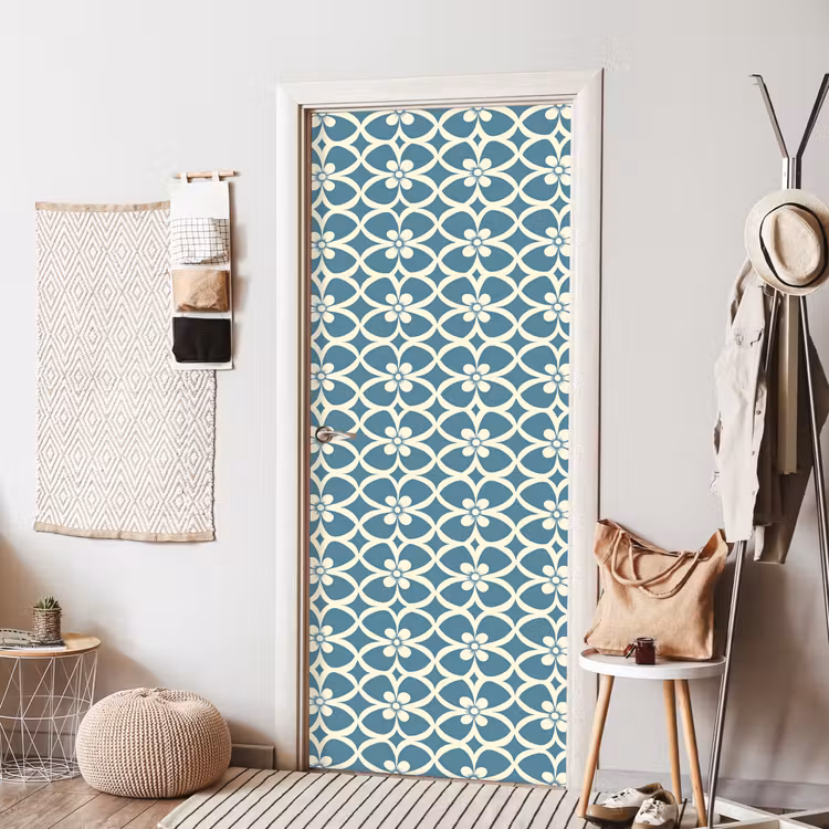 Patroon - Symmetrisch - Blauw deurposter klein 289 -sfeer6