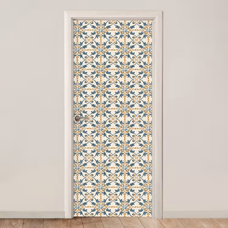 Patroon - Klassiek - Kleurrijk deurposter klein 289 -3d_beige