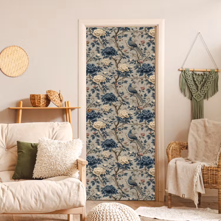 Pauw - Bloemen - Blauw deurposter klein 289 -sfeer2