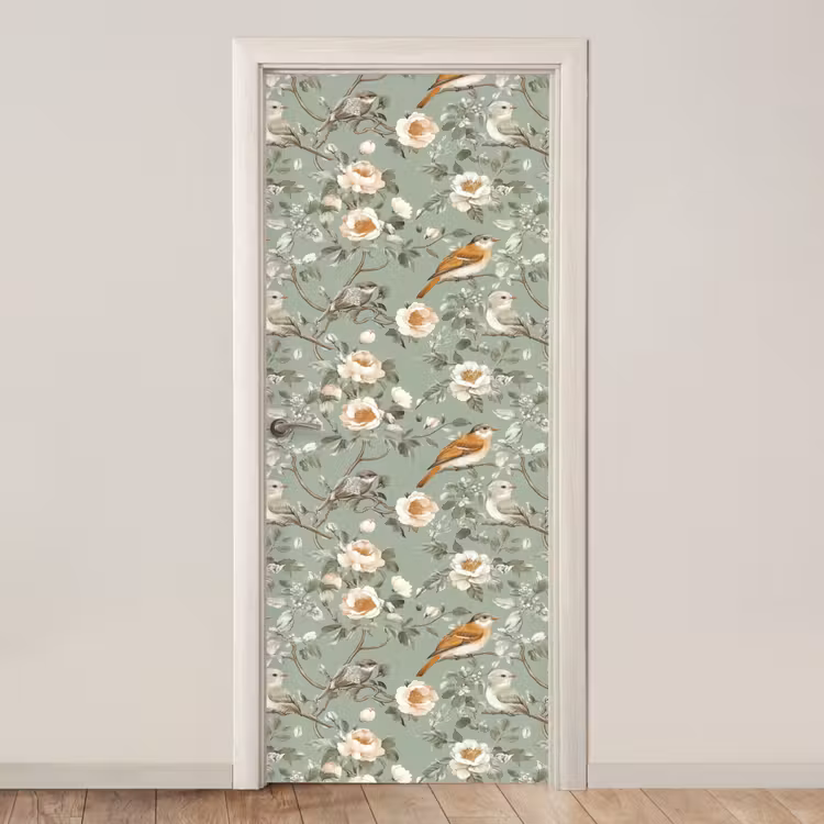 Roze - Vogels - Kleurrijk deurposter klein 289 -3d_beige