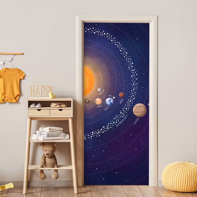 Planetenstelsel - Ruimte - Illustratie deurposter klein -sfeer4