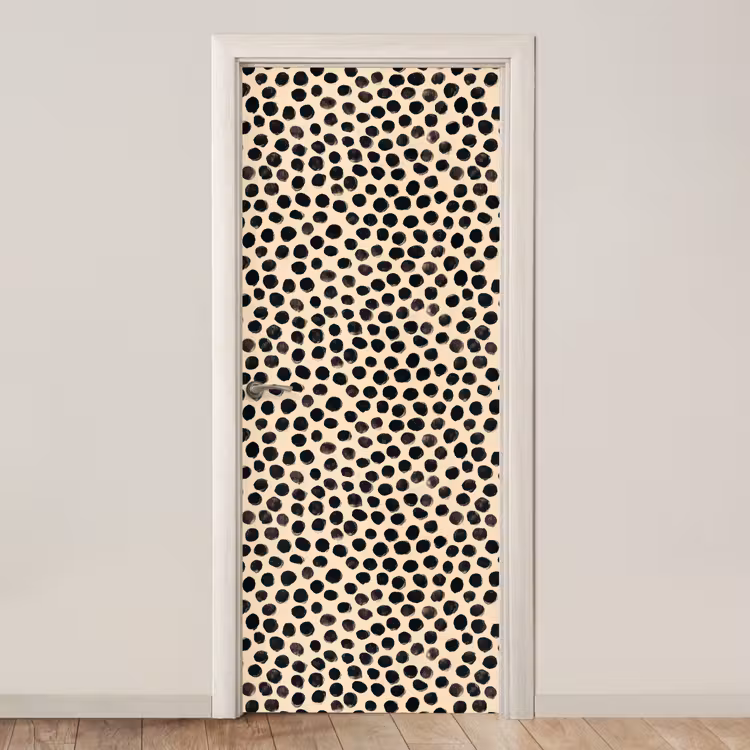 Stippen - Patroon - Zwart deurposter klein 289 -3d_beige