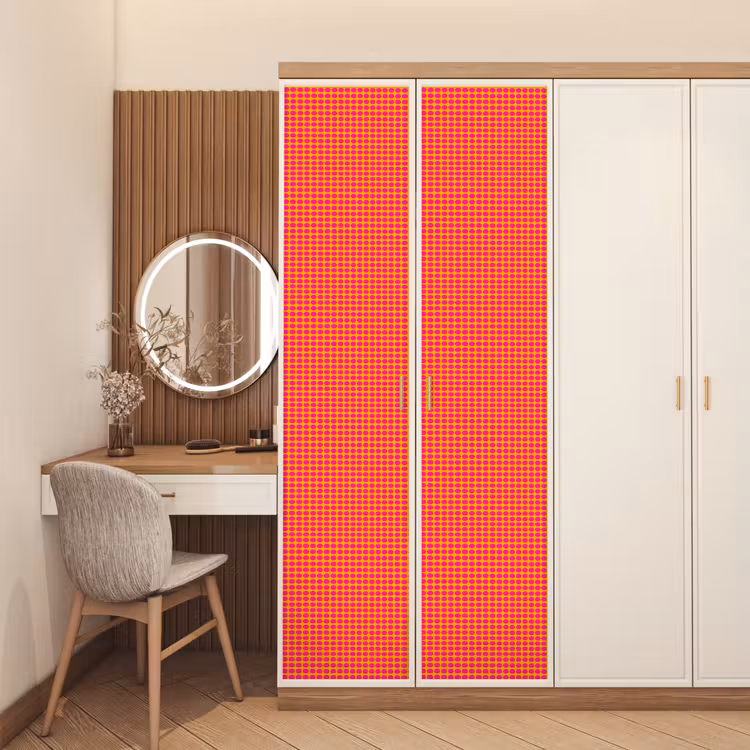 Stippen - Patroon - Oranje deurposter klein 289 -sfeer3