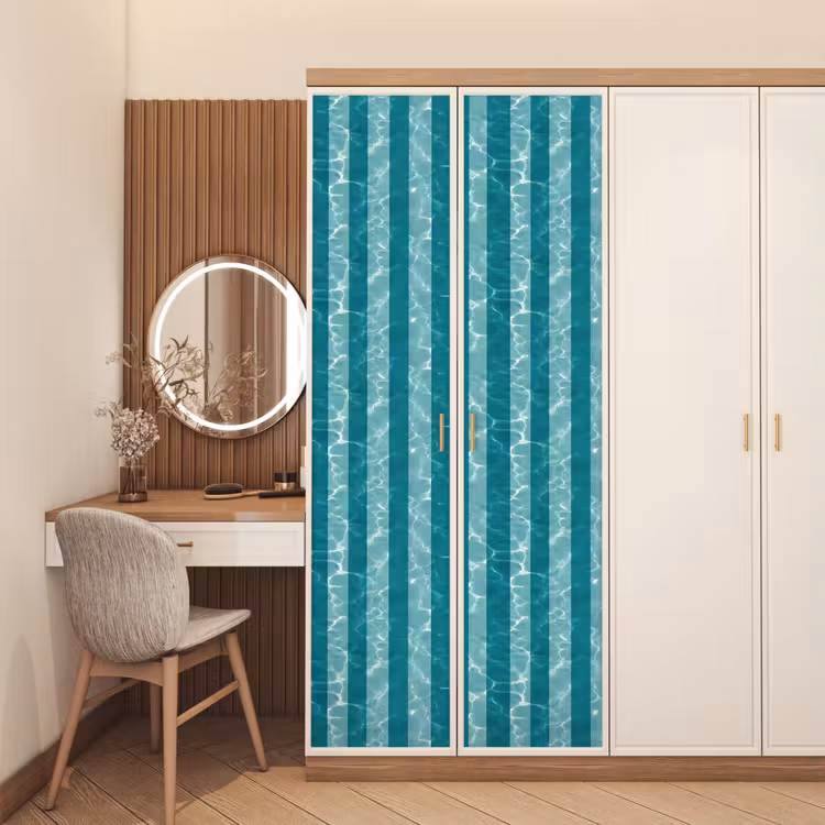 Zwembad - Strepen - Groen deurposter klein 289 -sfeer3