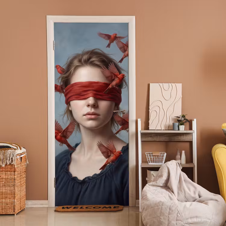 Portret - Krachtig - Rood deurposter klein -sfeer1