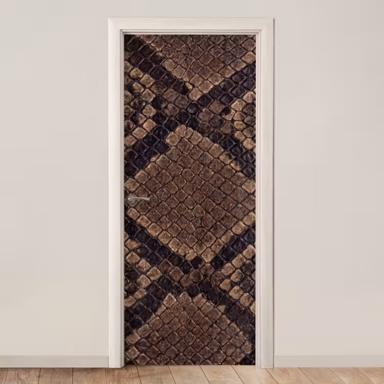 Python - Schubben - Brons deurposter klein -3d_beige