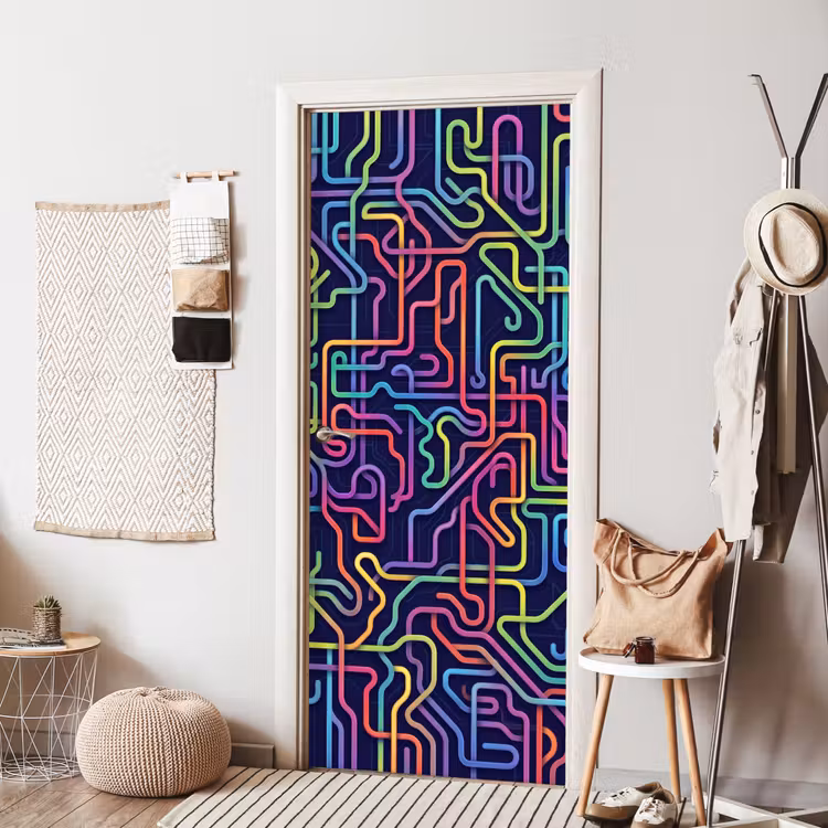 Retro - Abstract - Neon deurposter klein -sfeer6