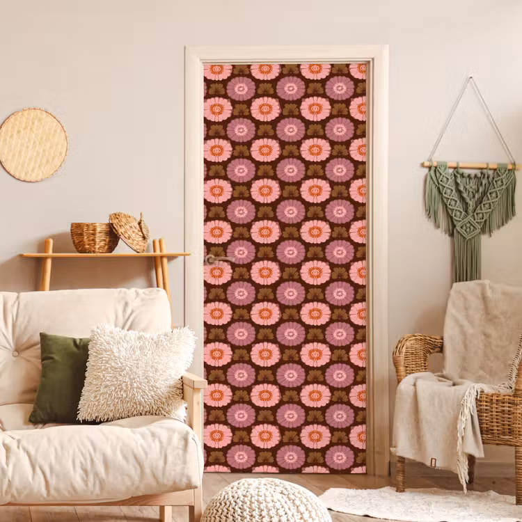 Retro - Madelief - Roze deurposter klein 289 -sfeer2