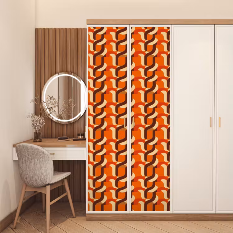 Retro - Modern - Kleurrijk deurposter klein 289 -sfeer3