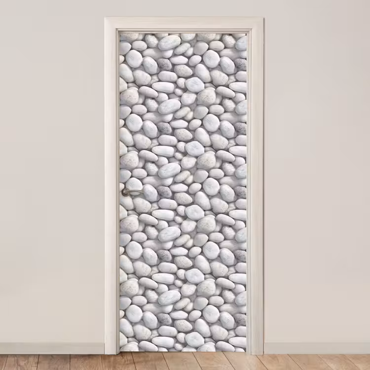 Steentjes - Grijs - Ovaal deurposter klein 289 -3d_beige