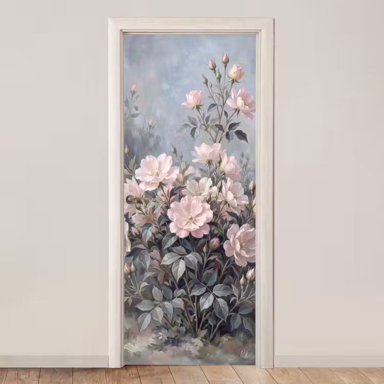 Rozen - Illustratie - Roze deurposter klein -3d_beige