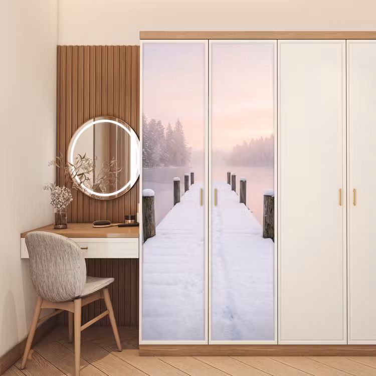 Steiger - Meer - Mist - Winter - Serene deurposter klein -sfeer3