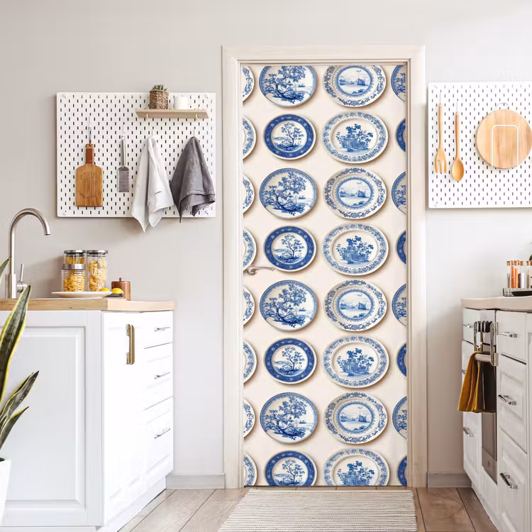 Borden - Bomen - Planten - Blauw deurposter klein 289 -sfeer5