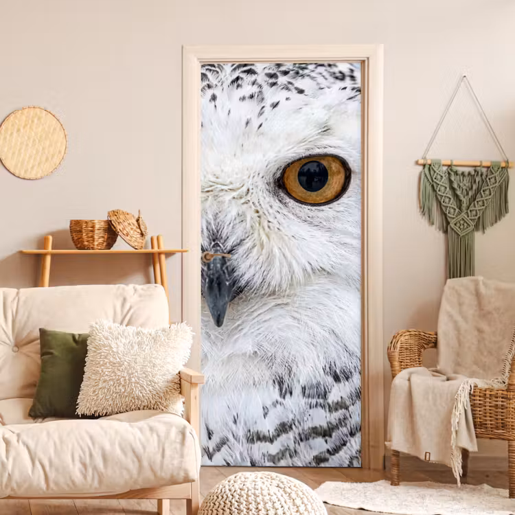 Sneeuwuil - Oog - Wildlife - Wit deurposter klein -sfeer2