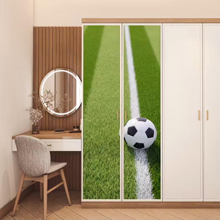 Voetbal - Grasveld - Sport - Groen deurposter klein -sfeer3