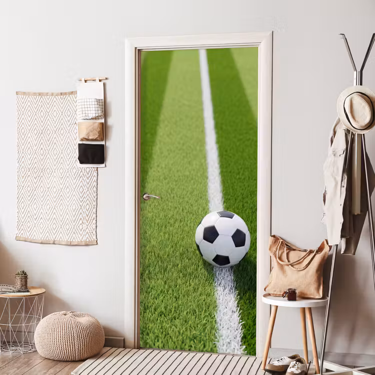 Voetbal - Grasveld - Sport - Groen deurposter klein -sfeer6