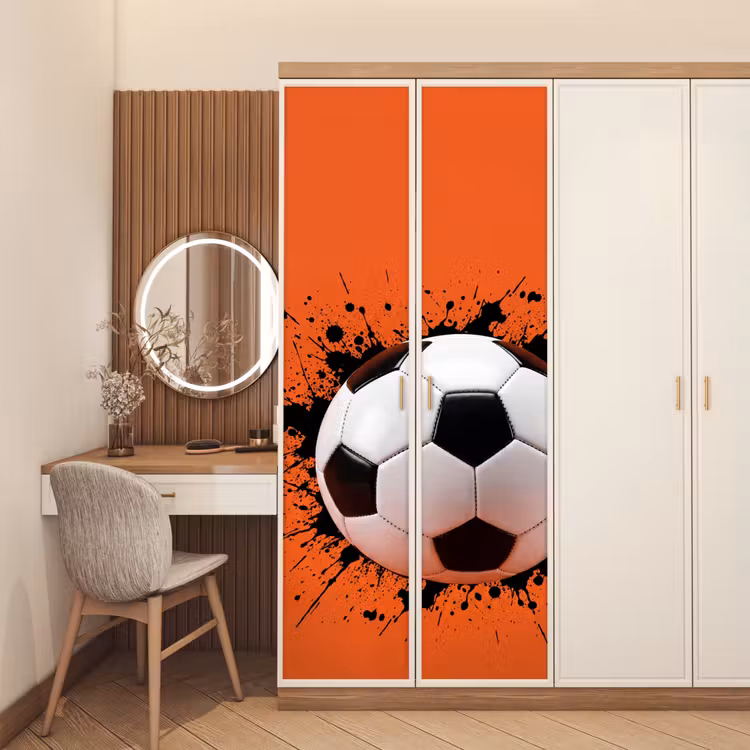 Voetbal - Verf - Sport - Oranje deurposter klein -sfeer3