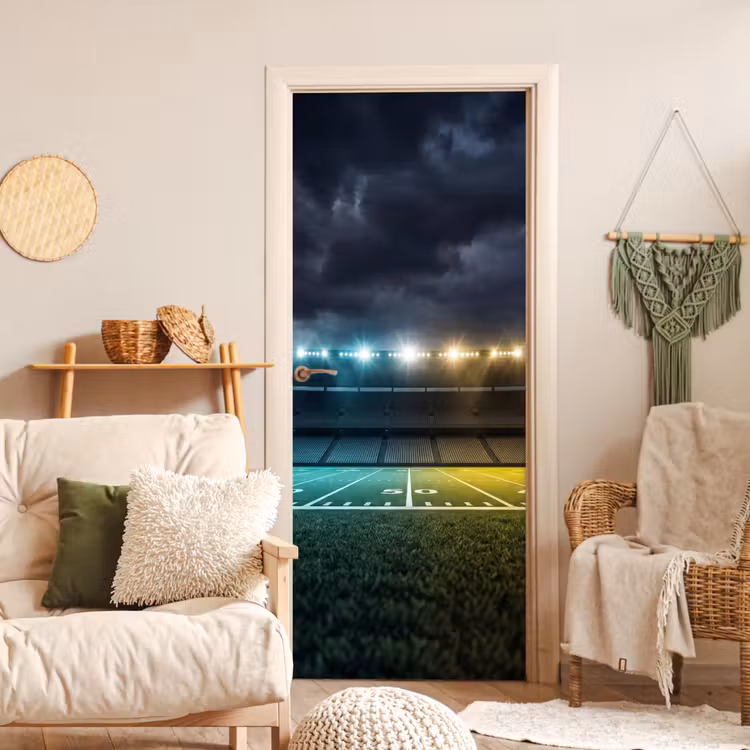 Voetbal - Stadion - Nacht - Modern deurposter klein -sfeer2