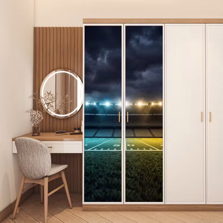 Voetbal - Stadion - Nacht - Modern deurposter klein -sfeer3