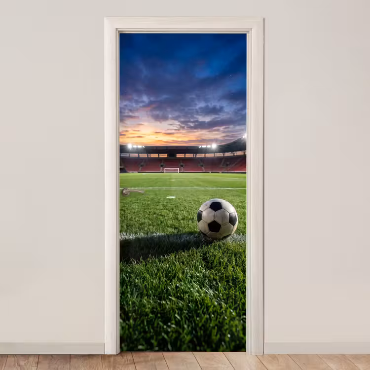 Voetbal - Stadion - Sport - Groen deurposter klein -3d_beige