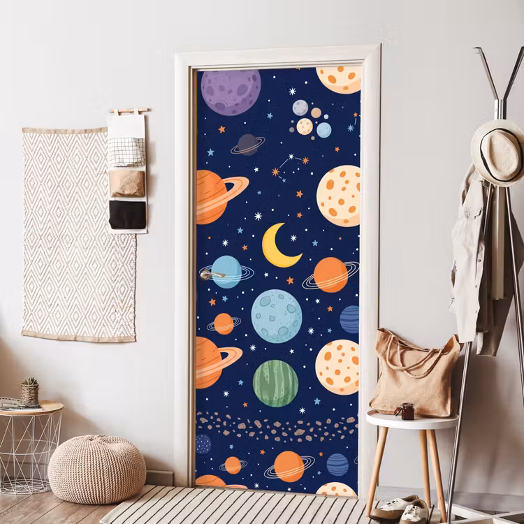 Ruimte - Planeten - Kleurrijk deurposter klein -sfeer6