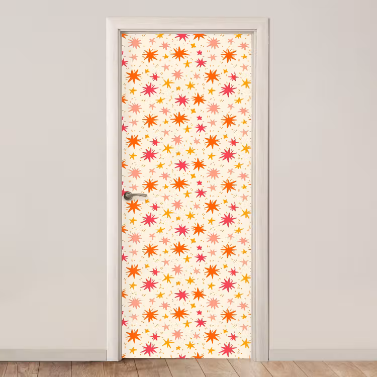 Sterren - Speels - Kleurrijk deurposter klein 289 -3d_beige