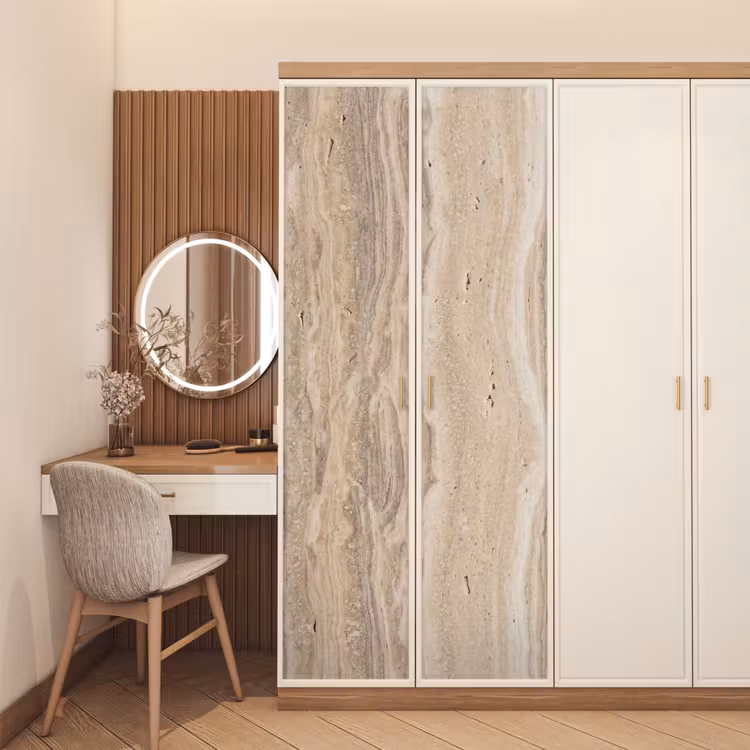 Steen - Patroon - Textuur - Natuurlijk - Beige deurposter klein -sfeer3