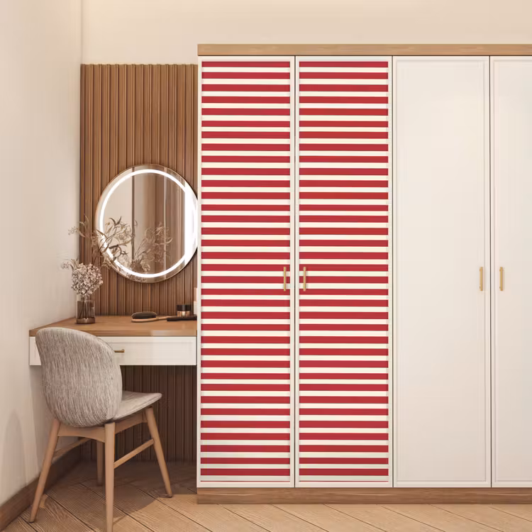 Strepen - Patroon - Rood deurposter klein 289 -sfeer3