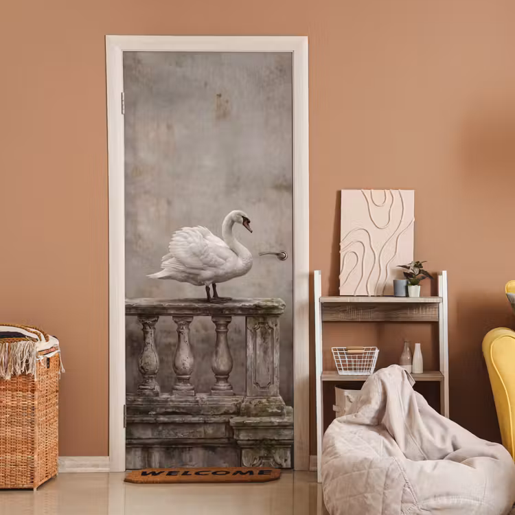 Zwaan - Elegant - Dieren - Wit deurposter klein -sfeer1