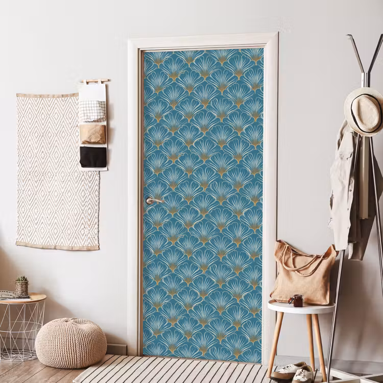 Symmetrisch - Patroon - Blauw deurposter klein 289 -sfeer6
