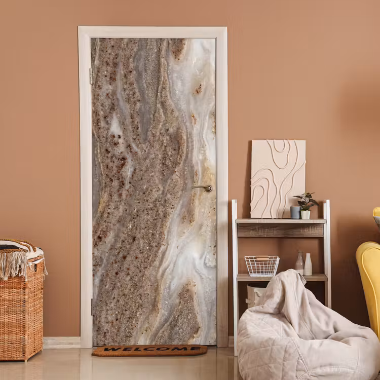 Textuur - Steen - Abstract - Beige deurposter klein -sfeer1