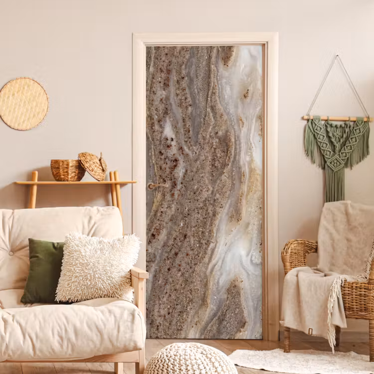 Textuur - Steen - Abstract - Beige deurposter klein -sfeer2