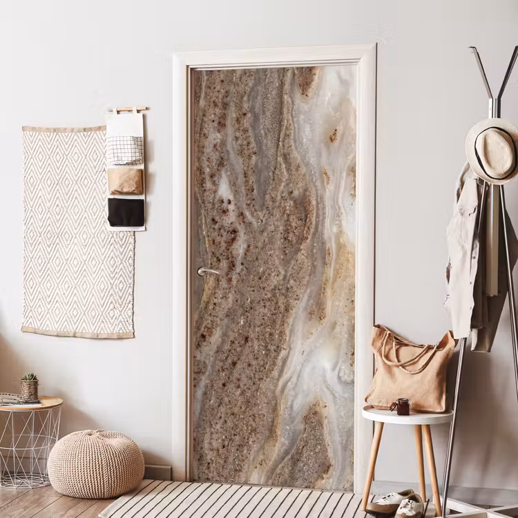 Textuur - Steen - Abstract - Beige deurposter klein -sfeer6