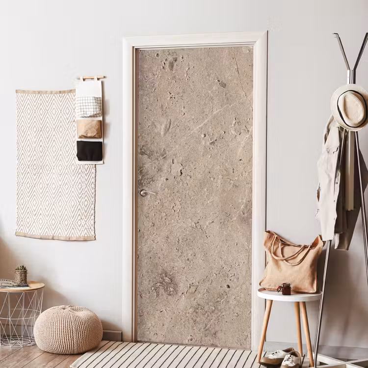 Textuur - Steen - Patroon - Rustiek - Beige deurposter klein -sfeer6