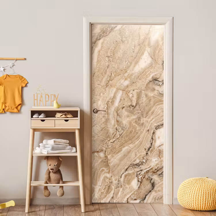 Textuur - Aders - Abstract - Modern - Beige deurposter klein -sfeer4