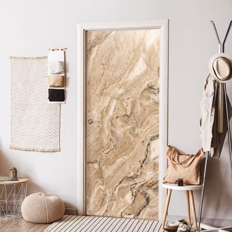Textuur - Aders - Abstract - Modern - Beige deurposter klein -sfeer6